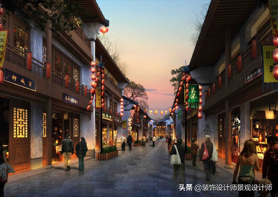 仿古建筑商业街设计图片,仿古建筑一条街效果图