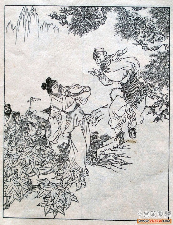 《西游记》之三打白骨精背景图,西游记三打白骨精文字版图文