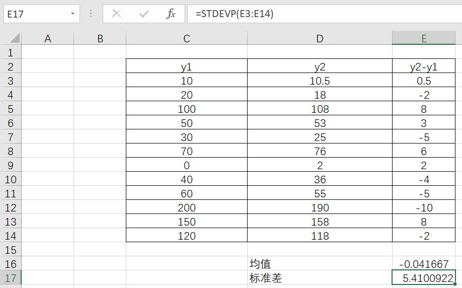 excel总体标准差和样本标准差,均值和标准差excel