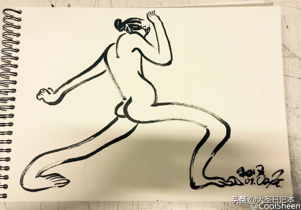 漫画现场临摹,人物写生漫画速写