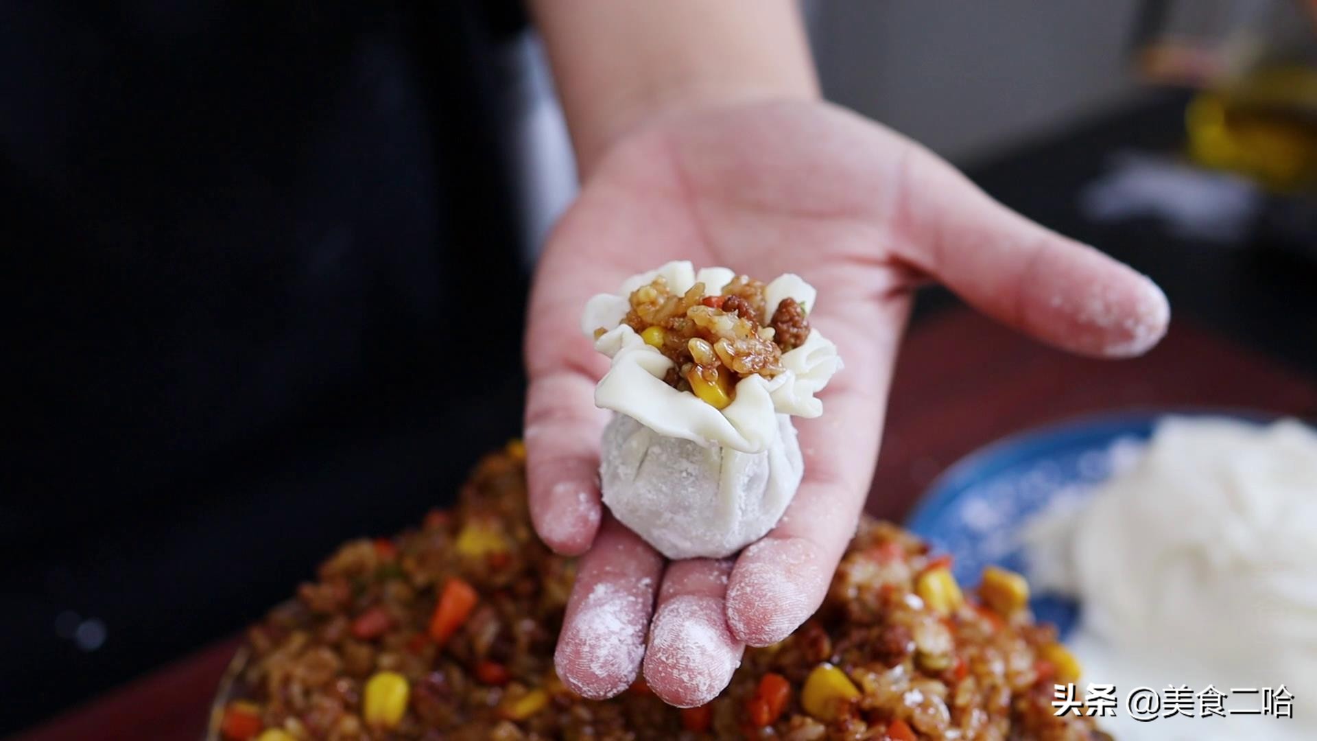 烧麦馅料的烧麦皮正确配方,烧麦的做法烧麦皮捏法