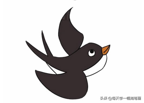 春天树木开花燕子蜜蜂飞来简笔画,简笔画燕子教程幼儿园