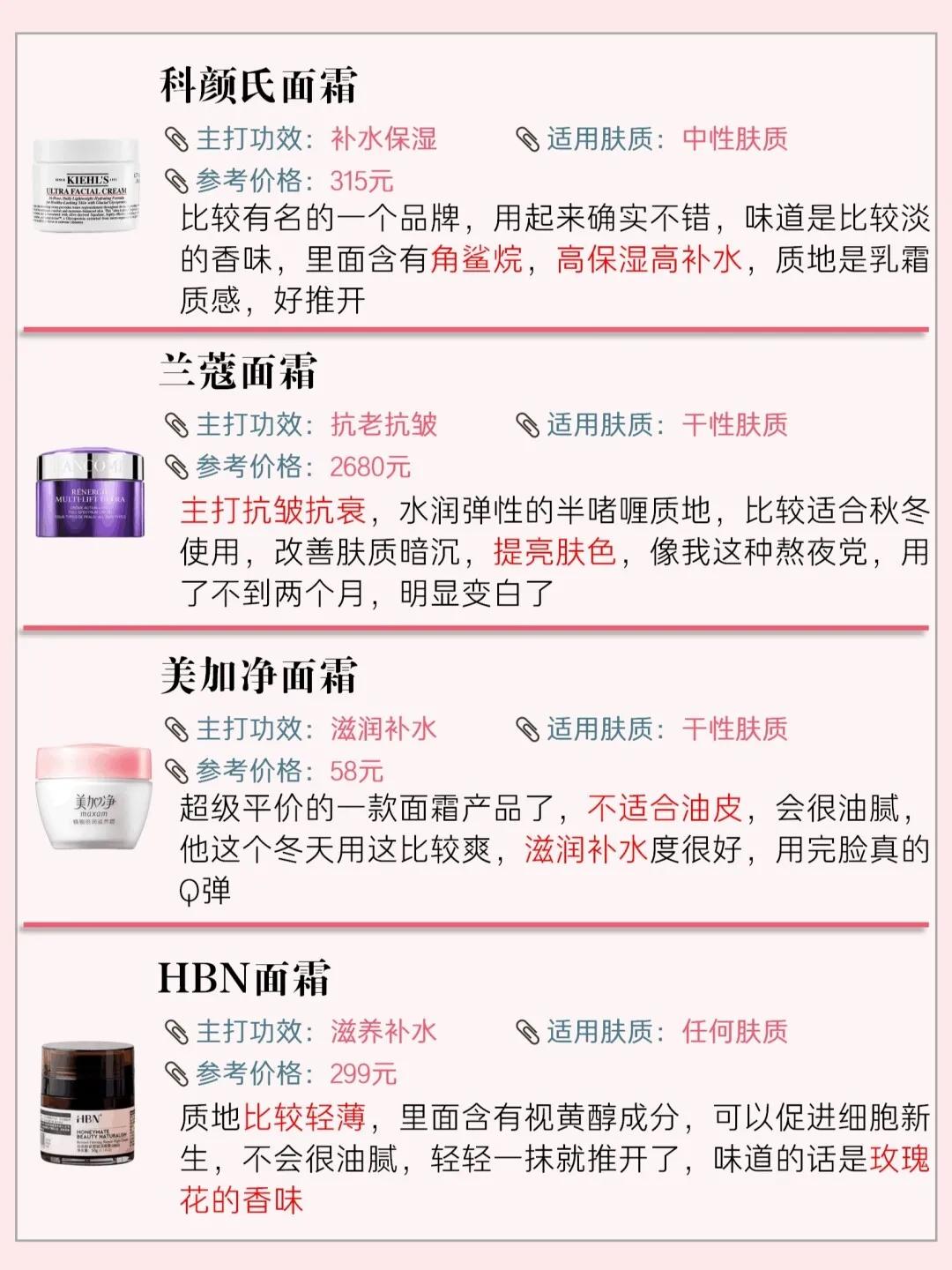 20款热门面霜测评,24岁大牌面霜