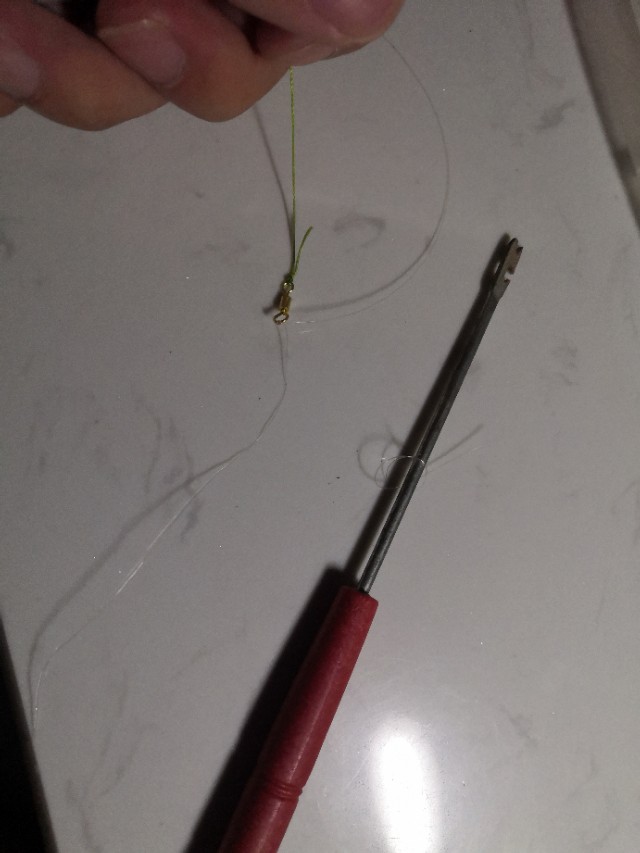 台钓子线与八字环结法,子线快速连接主线八字环方法