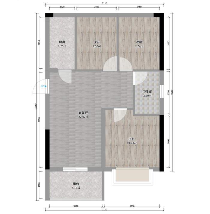 63㎡能住四口人，每1㎡都不浪费！