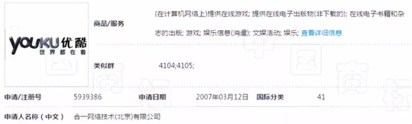 当优酷申请商标“YOUKU”碰上“佑酷YOUKU”