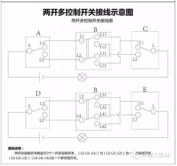 单开开关双控怎么接线实物图,一开双控单控接线方法图