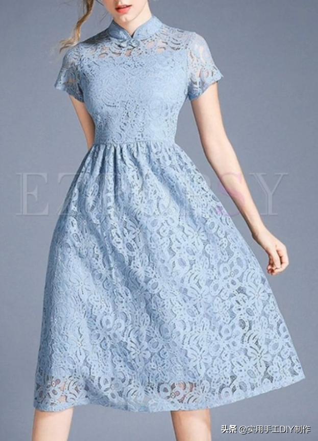 蕾丝绣花连衣裙精致美丽又优雅,设计小众蕾丝连衣裙