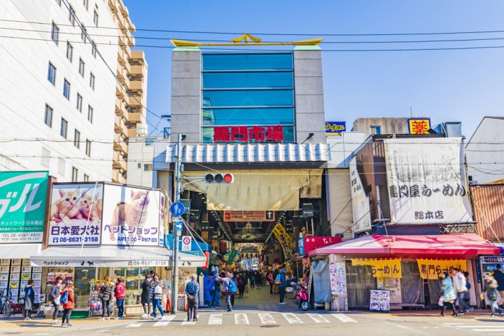 日本大阪黑门海鲜市场,大阪黑门小吃