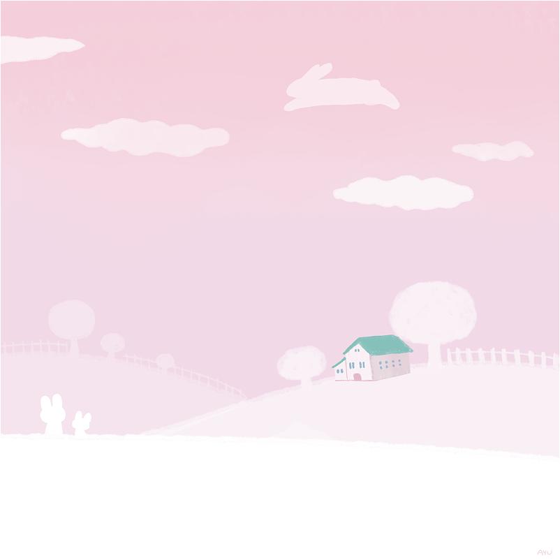 类似于粉兔兔的插画,兔耳少女插画日本