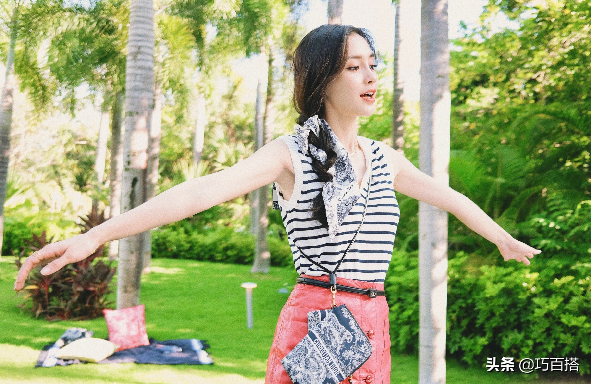 angelababy黑色半身裙,angelababy骨感