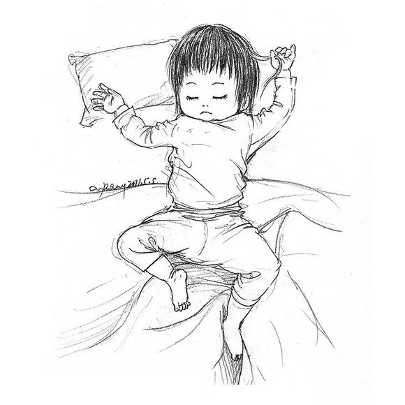 「曾经的热图，你可还记得」木朵儿爸爸给女儿画过的百睡图