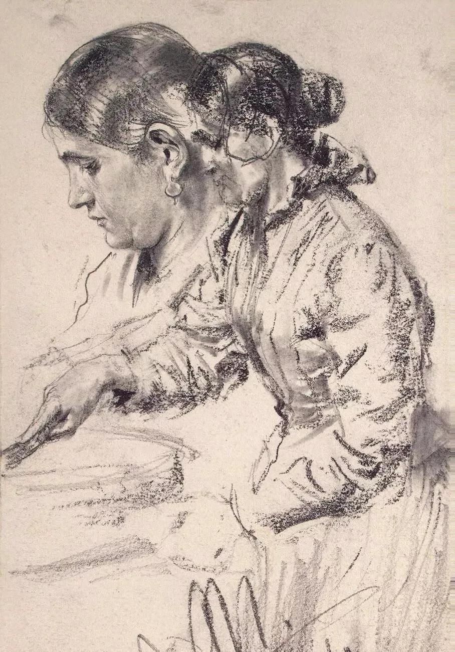 门采尔风景速写高清大图,速写临摹大师作品