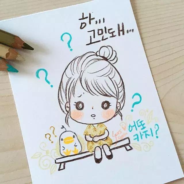 哈士奇的简笔画图片用彩铅画的,儿童彩铅简笔画6-12岁美观小人