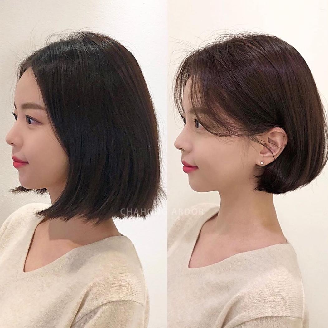 发型微整前后,发型微定型