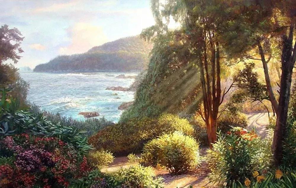 世界著名大师花卉油画,油画漂亮风景画