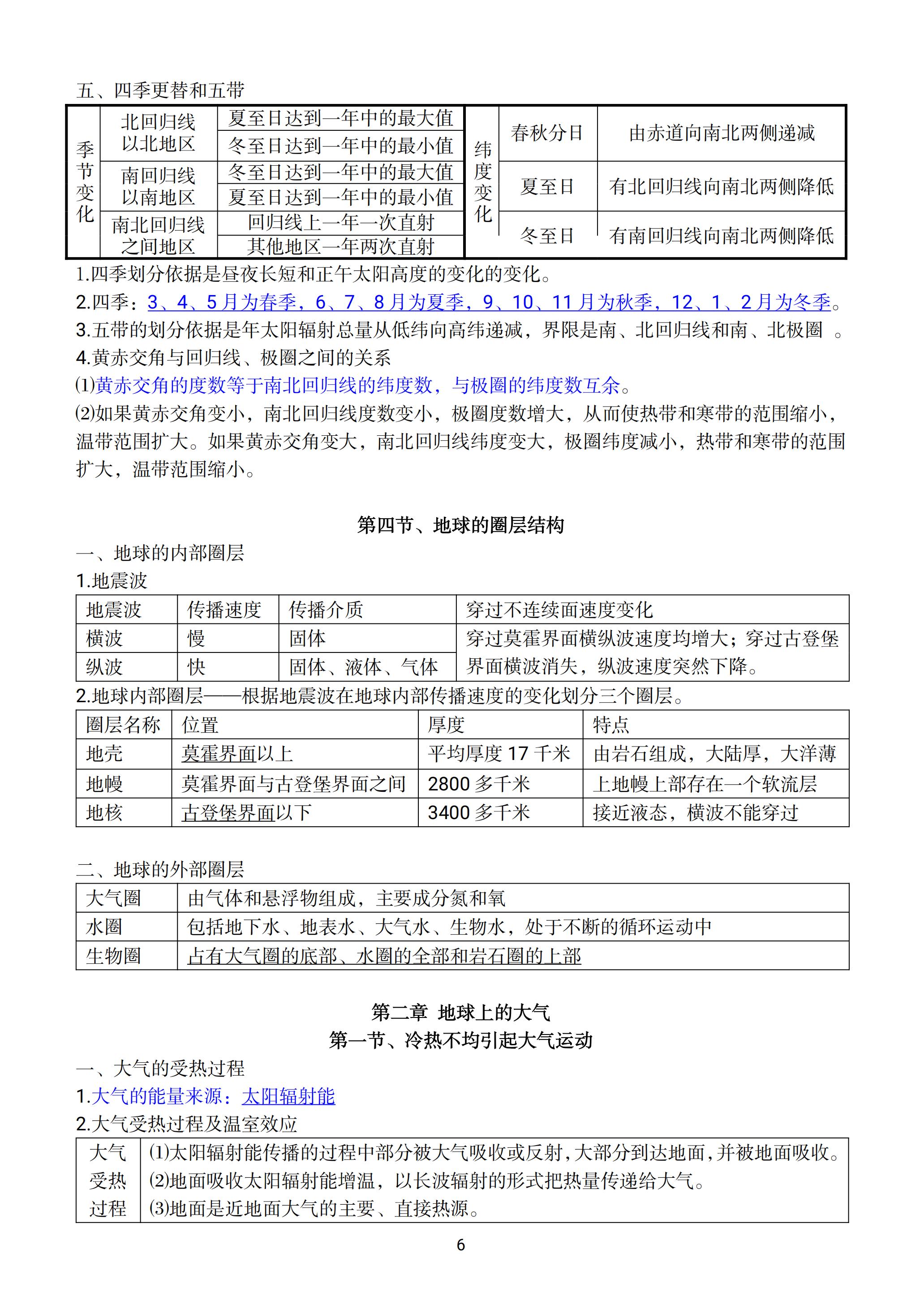 高一地理笔记必修一,高中地理必修一海水的性质和运动
