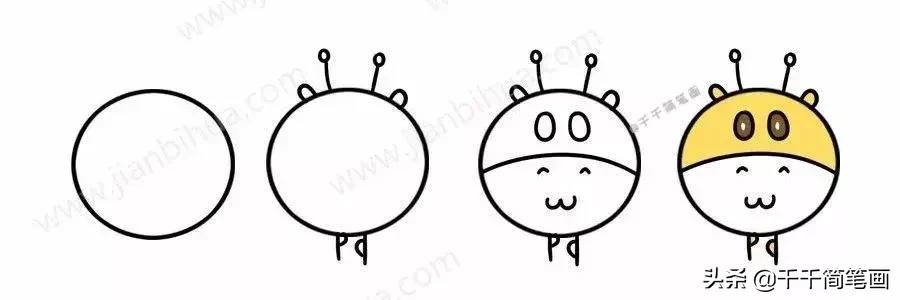 超级可爱的简笔画动物头像,呆萌小动物头像图片简笔画