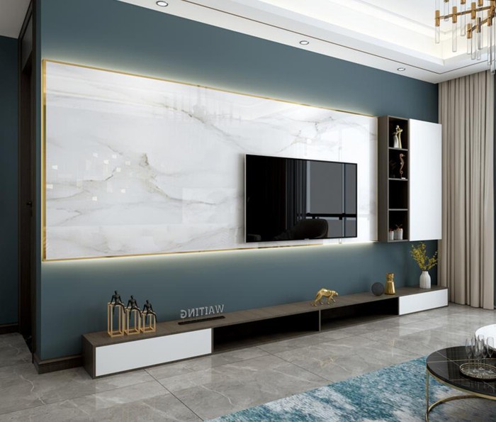 看到价格又犹豫了很久,仿大理石壁布背景墙价格