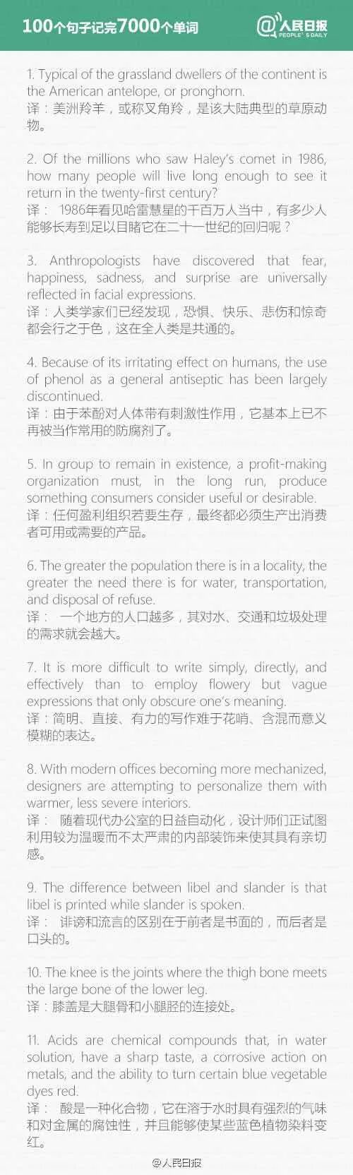 100个句子帮你熟记7000个单词,800个有趣句子帮你记忆7000单词