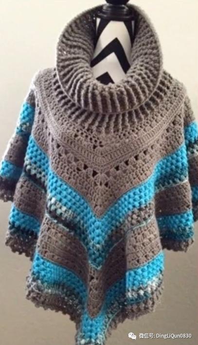 斗篷披肩钩花图样,针织披肩花样图片大全