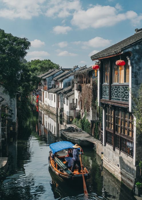 古镇水墨风景,水墨画古镇风景
