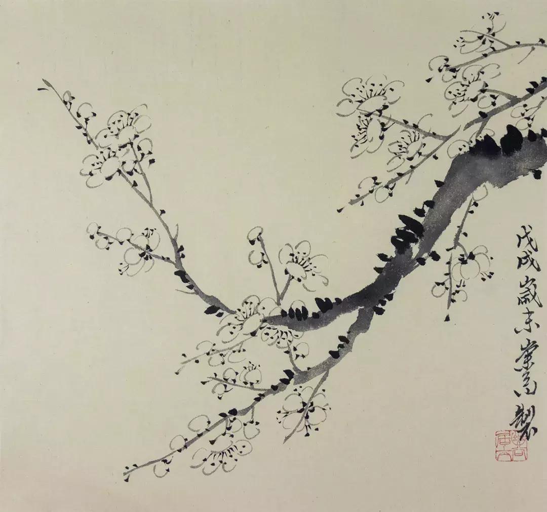 梅兰竹菊国画中的山石画法,梅兰竹菊国画写意教学视频