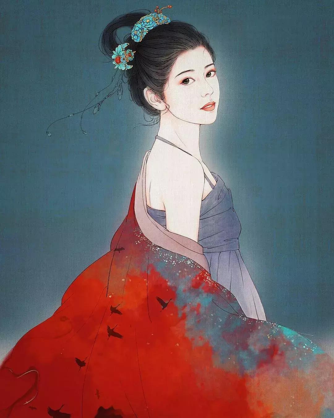 100张绝美古风女手绘简单铅笔,古风6-12岁手绘漫画人物超简单