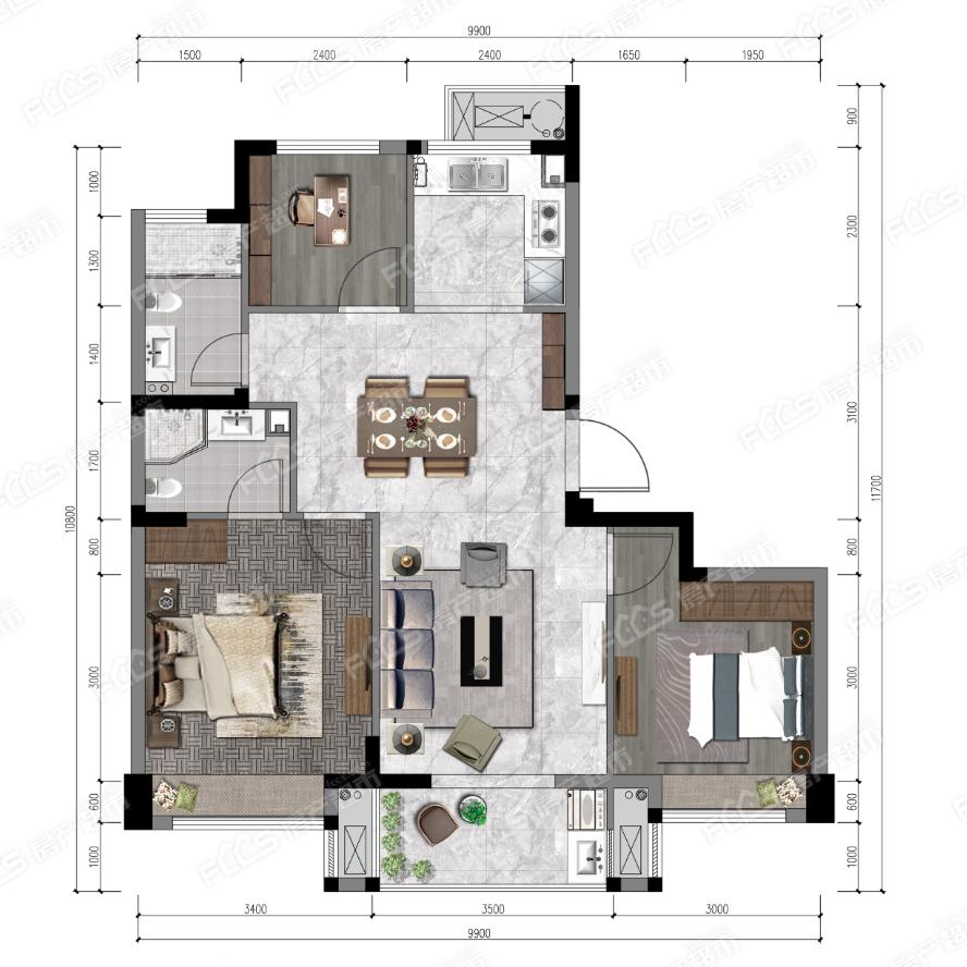 万城杭悦府精装三房101方,万城杭安府