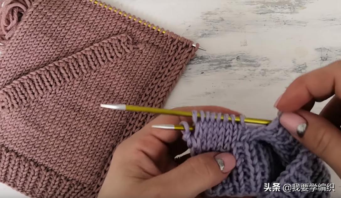 从下往上织暗口袋怎样编织,织口袋的教程