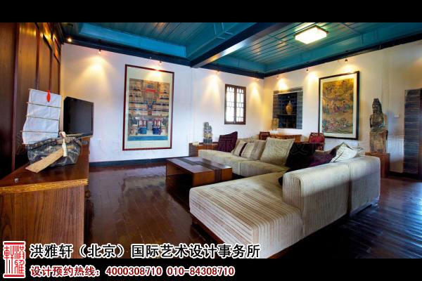 现代简约客栈装修效果图,古城里的新中式客栈装修风格