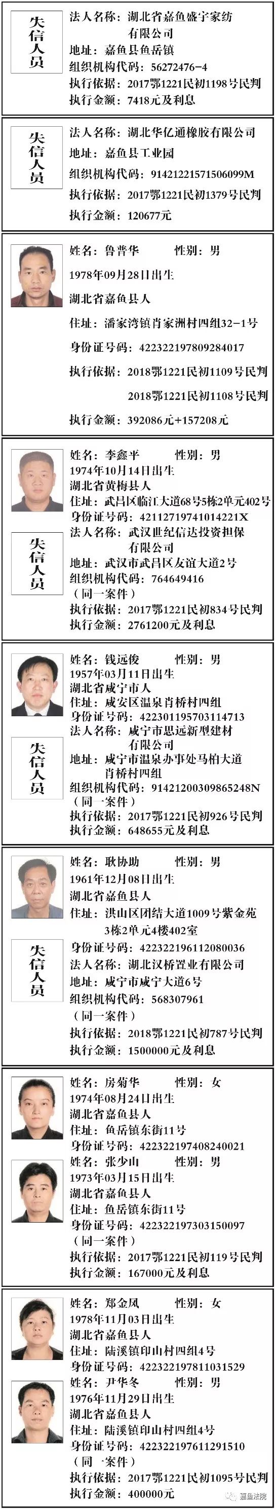欠钱名单2020湖北咸宁,最高欠款260万元