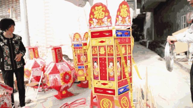 广州闽南传统大型花灯制作过程,派潭传统文化