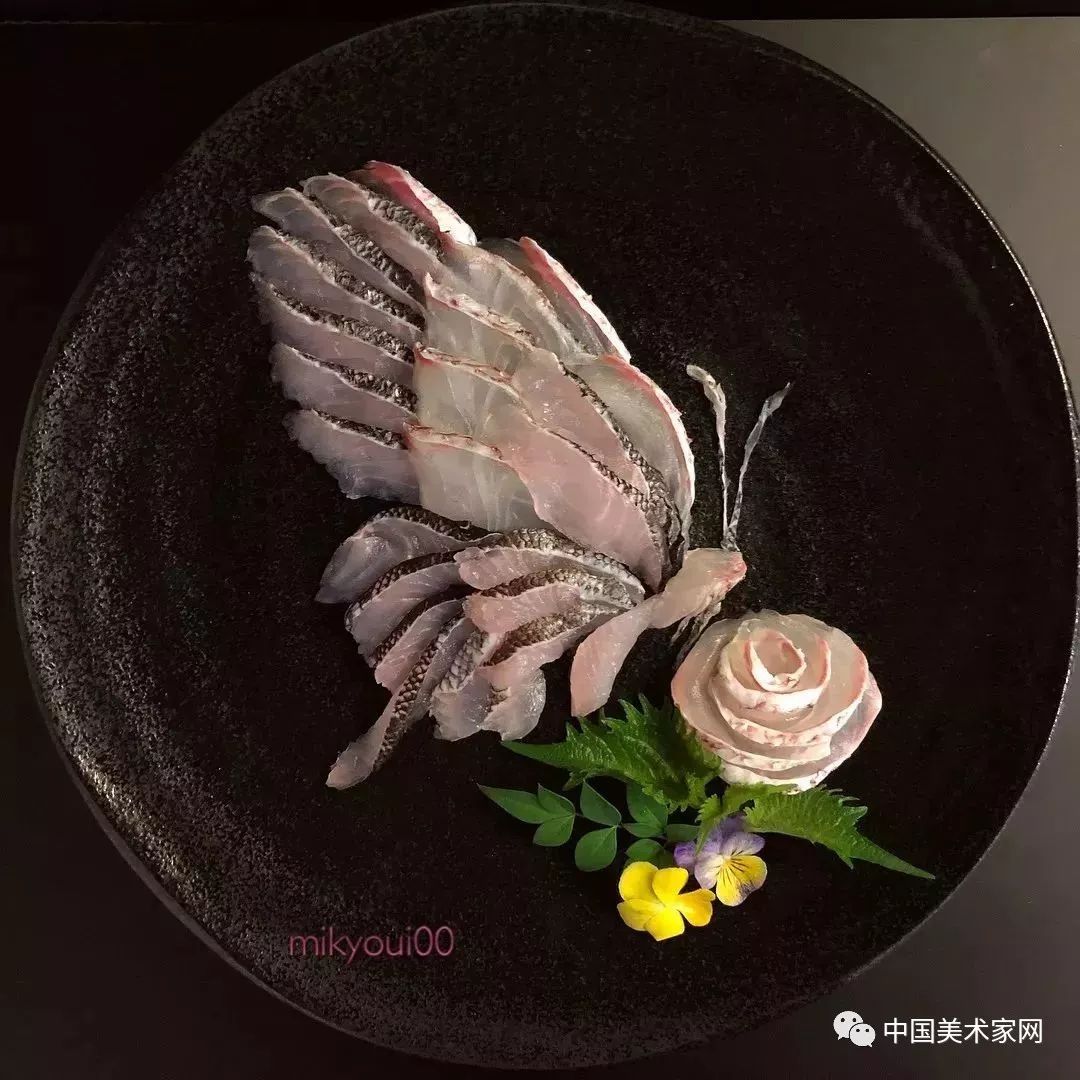 刺身的艺术图片大全,用生鱼片画作品