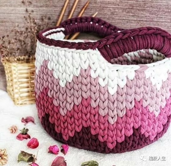 钩针收纳篮编织图解,钩针储物篮的图解