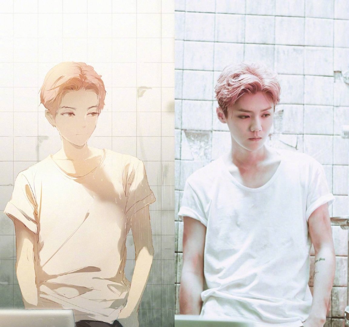 鹿晗素描手绘作品,鹿晗简笔画手绘图片图文