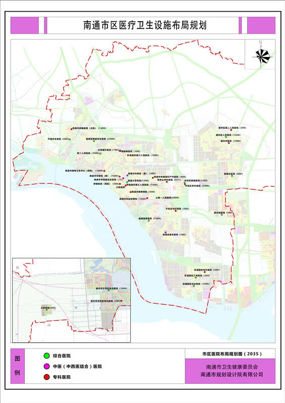 南通三甲级医院规划图,南通市最新医疗规划