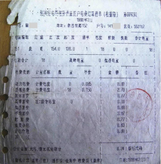 攒了80多年的电费单告诉你中国的电价