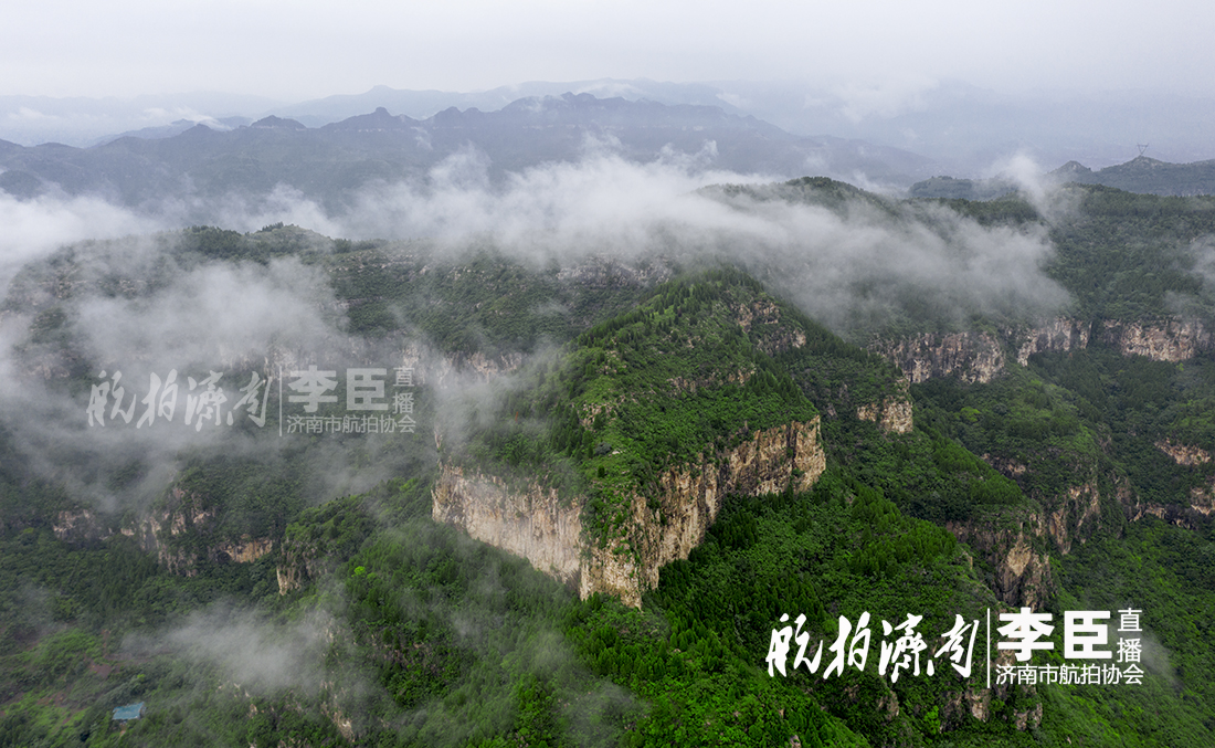 雨后济南出现云海美景,济南南部山区雨中云雾缭绕似仙境