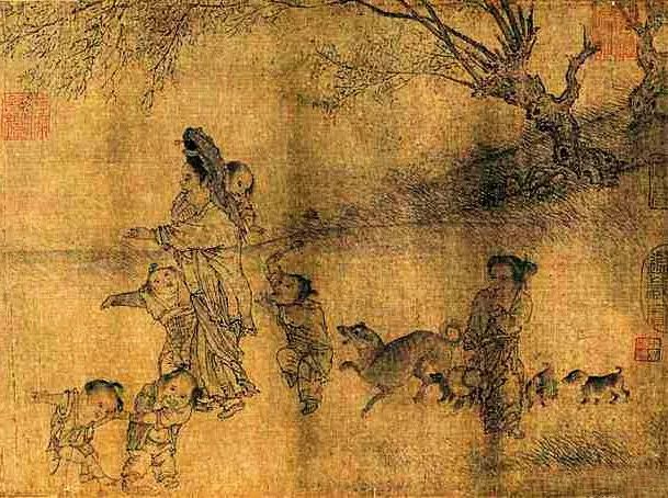 宋画中的文人形象,描绘宋人生活的画