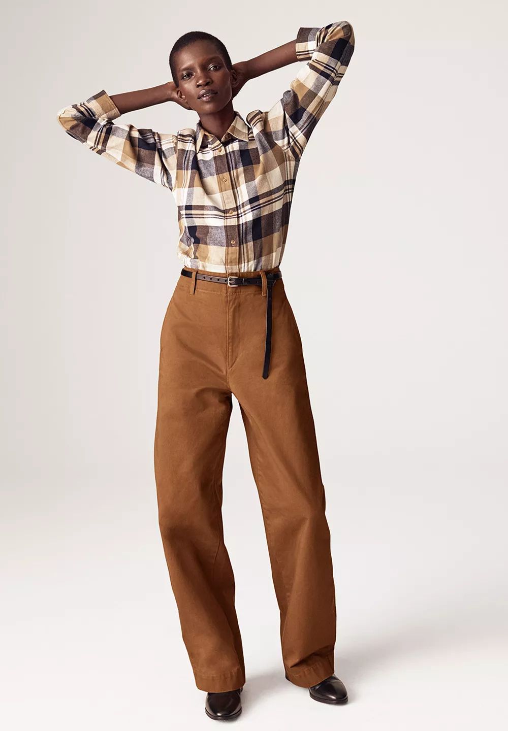 优衣库宽腿廓形牛仔裤搭配,优衣库显腿长的裤子