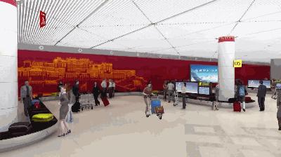 贡嘎机场全景视频,贡嘎机场t3航站楼效果图