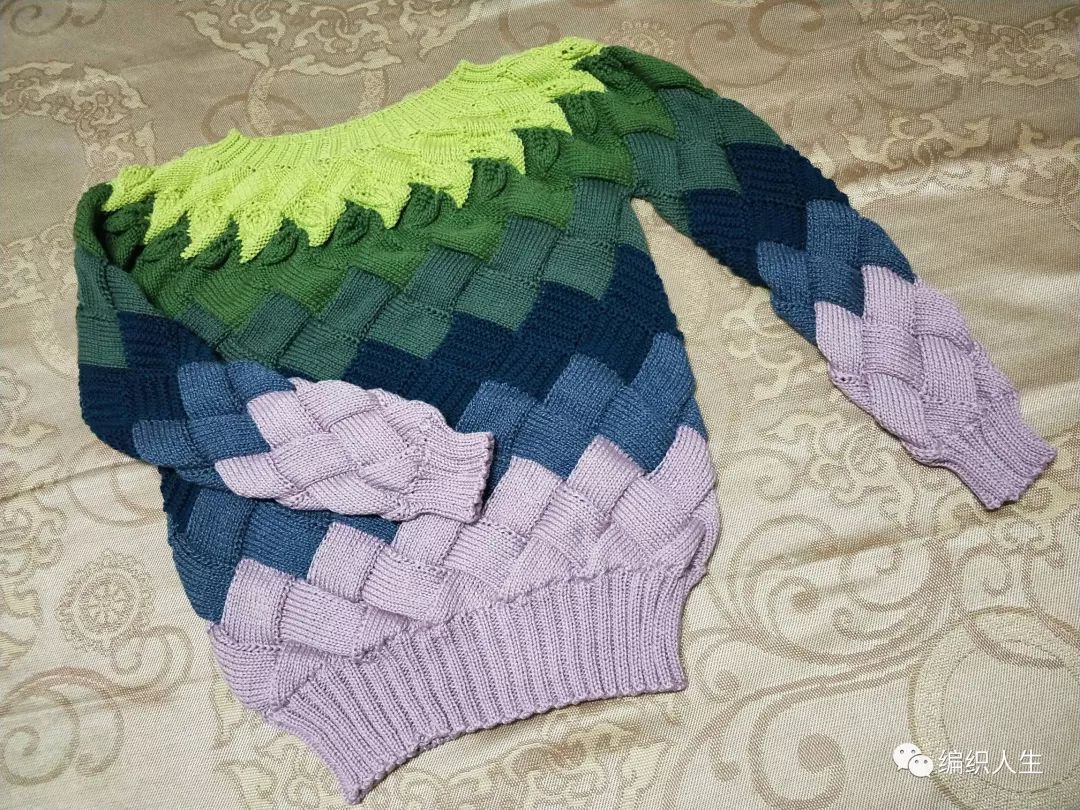 马海毛毛衣十三针编织花样图解,白桦编织衣服袖子收针