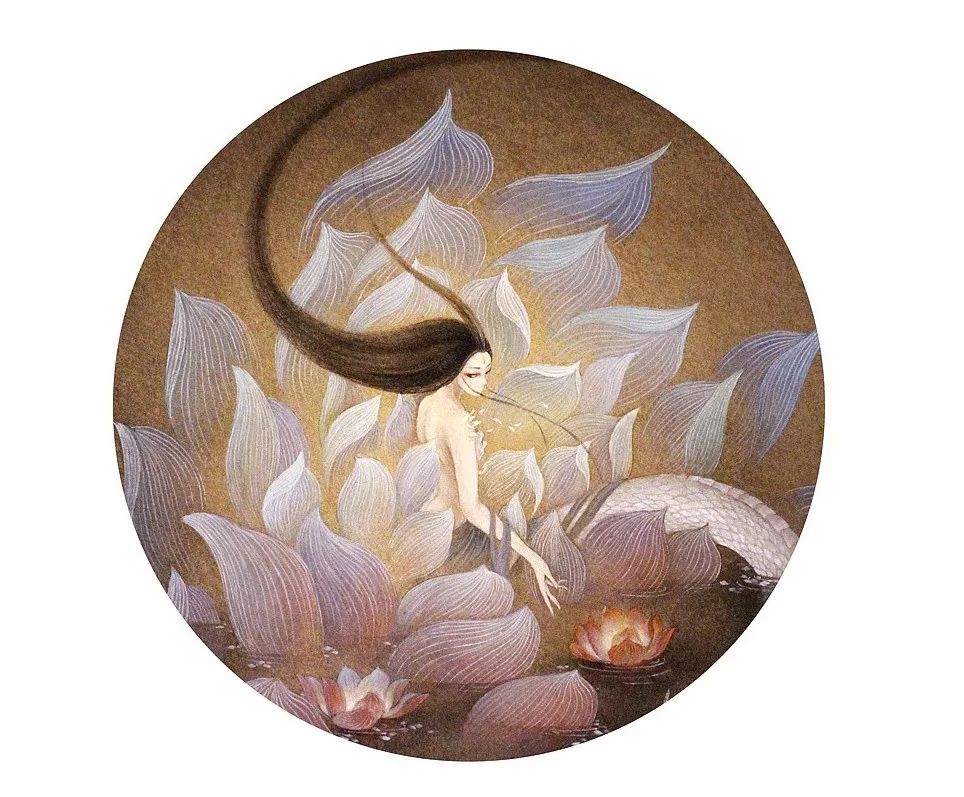 山海经异兽艺术画作,90后画家画山海经