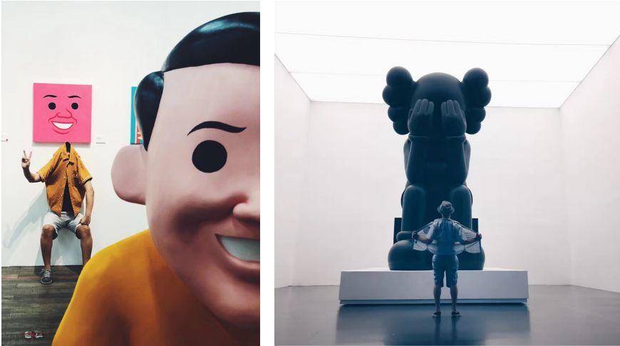 这张图非常火，很多网友留言说：这个星星就不知道把板凳往前挪一挪吗？