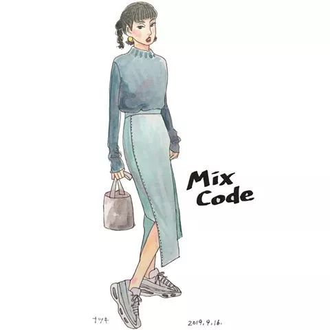 18套优雅又时髦的手绘穿搭,日本穿搭手绘秋冬