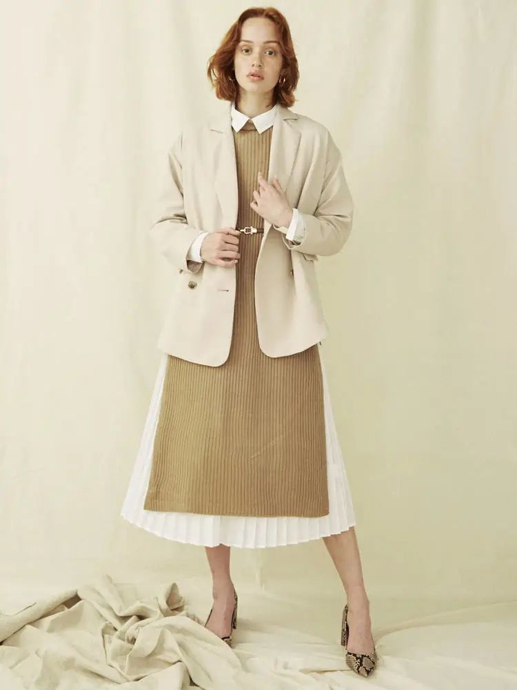 开春穿搭西装收腰裙,西装内搭裙子高级感减龄潮款