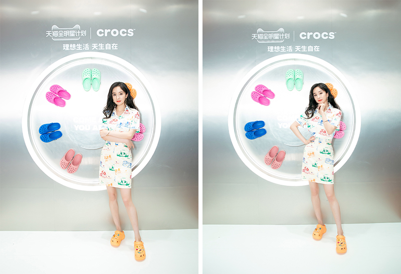 crocs杨幂联名款,杨幂率先演绎crocs新品