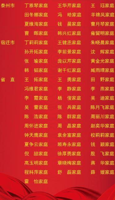 全省最美抗疫家庭,江苏省省级抗疫先进表彰推荐