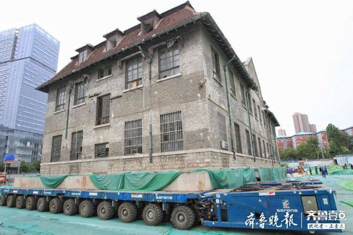 济南百年修女楼平移搬家完整版,济南百年修女楼搬家直播